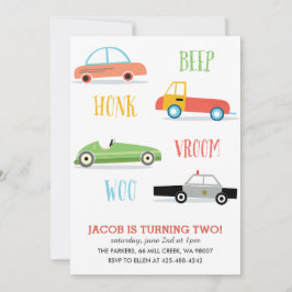 Uitnodiging van de verjaardagspartij van Beep Honk