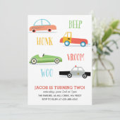 Uitnodiging van de verjaardagspartij van Beep Honk (Staand voorkant)