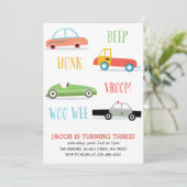 Uitnodiging van de verjaardagspartij van Beep Honk (Staand voorkant)