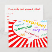 uitnodiging van de verrassende partij : komische s (Voorkant / Achterkant)