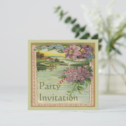  uitnodiging van de Victoriaans partij (Staand voorkant)