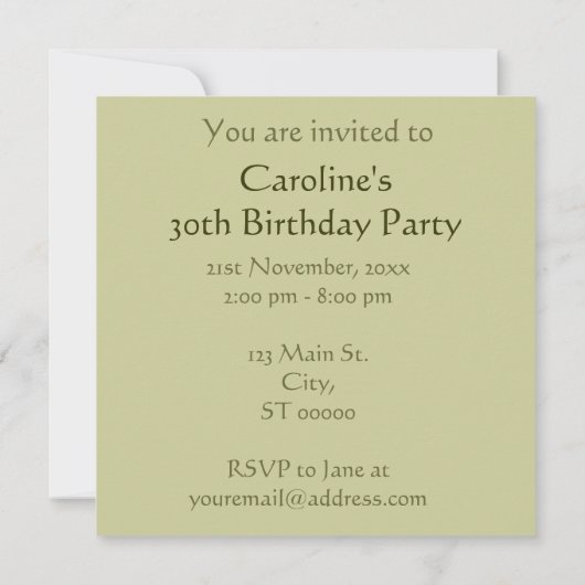  uitnodiging van de Victoriaans partij (Achterkant)