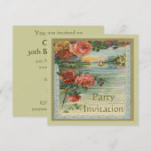  uitnodiging van de Victoriaans partij (Voorkant / Achterkant)