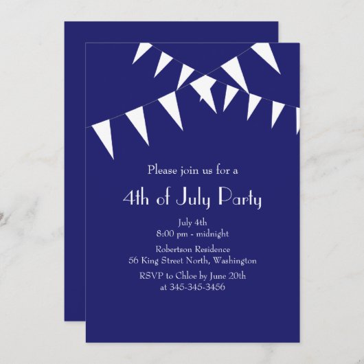 Uitnodiging van de vierde Blauwe Vlaggen Partij (Voorkant / Achterkant)