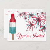 Uitnodiging van de vierde partij vuurwerk van de V (Voorkant / Achterkant)