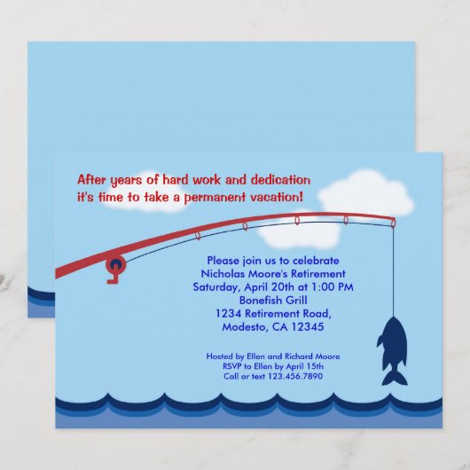 Uitnodiging van de Vissende Pensioenpartij (Voorkant / Achterkant)