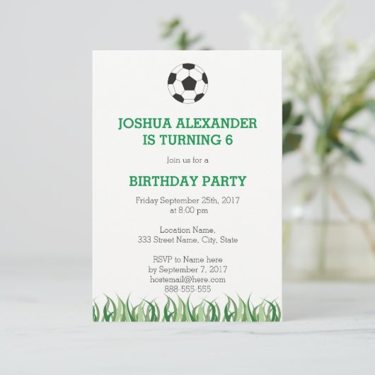 Uitnodiging van de voetbalpartij (Staand voorkant)