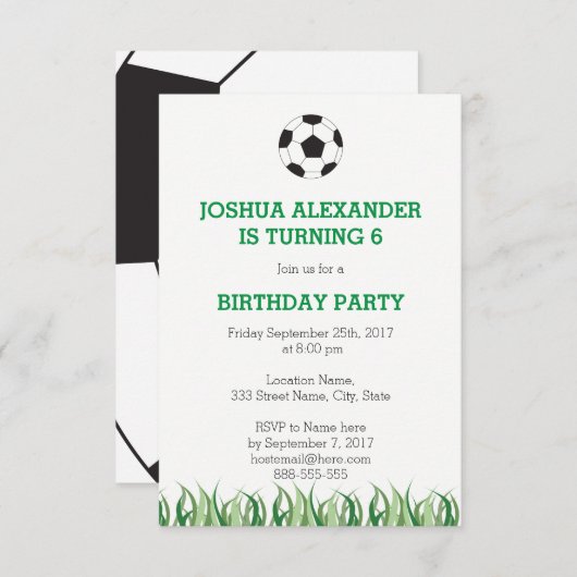 Uitnodiging van de voetbalpartij (Voorkant / Achterkant)