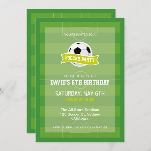Uitnodiging van de voetbalpartij (Voorkant / Achterkant)