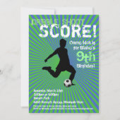 Uitnodiging van de voetbalpartij - Jongen, Groen e (Voorkant)