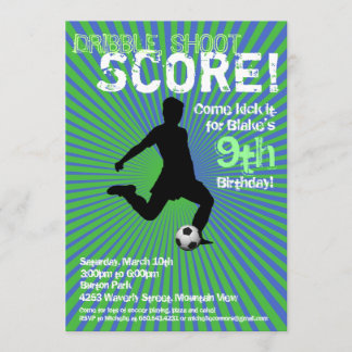 Uitnodiging van de voetbalpartij - Jongen, Groen e