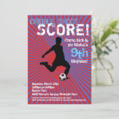 Uitnodiging van de voetbalpartij - Jongen, Rood en (Staand voorkant)