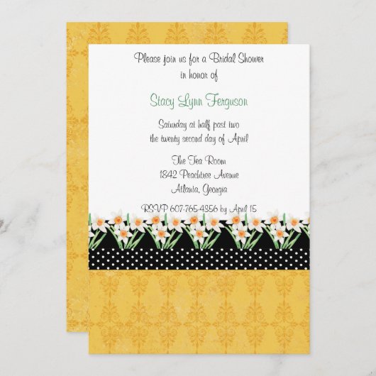 Uitnodiging van de Voorjaarspartij van Daffodils (Voorkant / Achterkant)