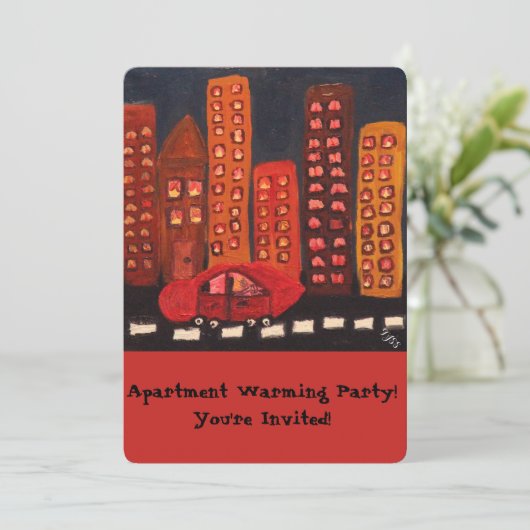 Uitnodiging van de Warming Partij van het departem (Staand voorkant)