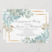 Uitnodiging van de waterverf Engagement Party (Voorkant / Achterkant)