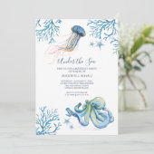 uitnodiging van de waterverf om de verjaardag van  (Staand voorkant)