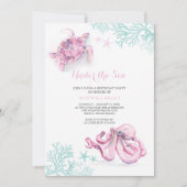 uitnodiging van de waterverf om de verjaardag van  (Voorkant)