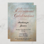 Uitnodiging van de waterverf Roos Gold Retirement  (Voorkant / Achterkant)