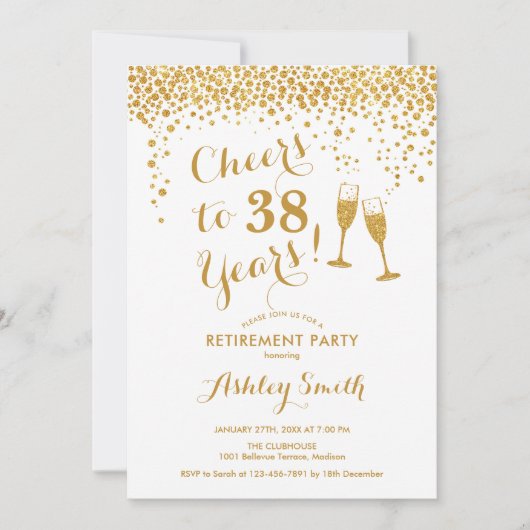 Uitnodiging van de White Gold Retirement Party (Voorkant)