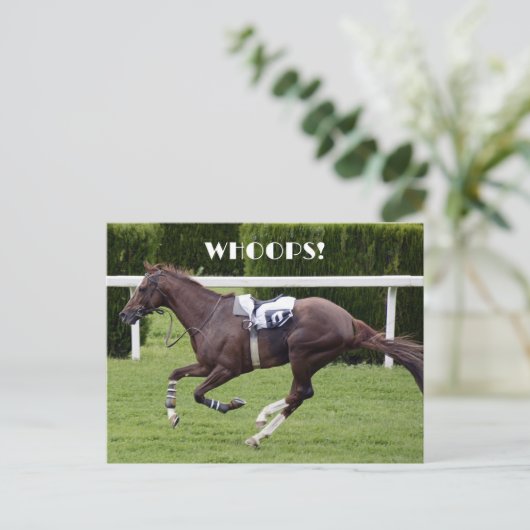 UITNODIGING VAN DE WHOOPS RACE DAY PARTIJ (Staand voorkant)