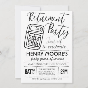 Uitnodiging van de wiskunde-Teacher Retirement Par