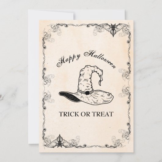 Uitnodiging van de Witch Halloween Partij (Achterkant)