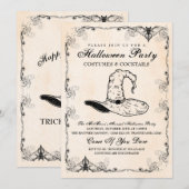 Uitnodiging van de Witch Halloween Partij (Voorkant / Achterkant)