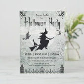 Uitnodiging van de Witch Halloween Partij (Staand voorkant)