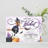 Uitnodiging van de Witch Halloween Partij (Staand voorkant)