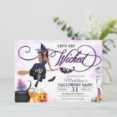 Uitnodiging van de Witch Halloween Partij (Staand voorkant)