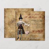 Uitnodiging van de Witch Halloween Partij (Voorkant / Achterkant)