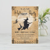 Uitnodiging van de Witch Halloween Partij (Staand voorkant)