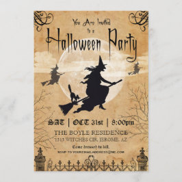Uitnodiging van de Witch Halloween Partij