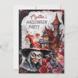 Uitnodiging van de Witch Halloween Partij