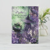 Uitnodiging van de Witch Halloween Partij (Staand voorkant)