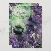 Uitnodiging van de Witch Halloween Partij (Voorkant / Achterkant)