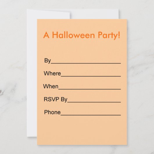 Uitnodiging van de Witch Halloween Partij (Achterkant)