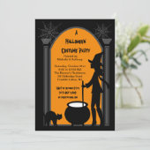 Uitnodiging van de Witches Brew Costume Party (Staand voorkant)