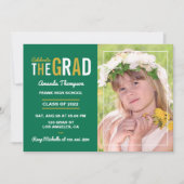 Uitnodiging van de witte, gouden en groene GraduPa (Voorkant)