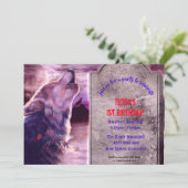 Uitnodiging van de Wolf Halloween Party (Staand voorkant)