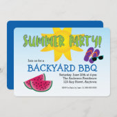 Uitnodiging van de zomerpartij met Watermelon & Su (Voorkant / Achterkant)