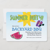 Uitnodiging van de zomerpartij met Watermelon & Su (Voorkant)