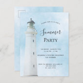 Uitnodiging van de zomerpartij strandvuurtoren (Voorkant / Achterkant)