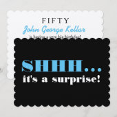 Uitnodiging van de zwarte en blauwe verrassingsdag (Voorkant / Achterkant)