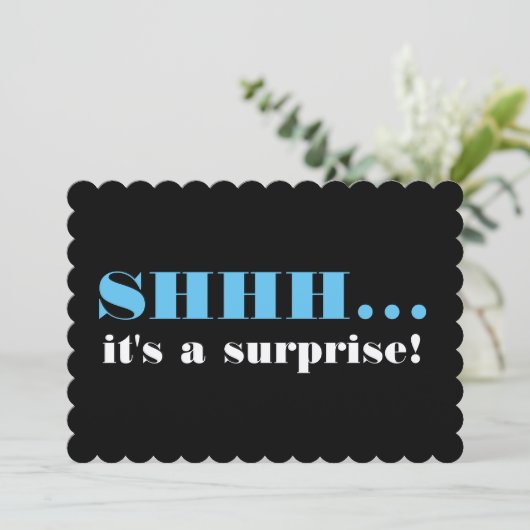 Uitnodiging van de zwarte en blauwe verrassingsdag (Staand voorkant)