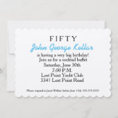 Uitnodiging van de zwarte en blauwe verrassingsdag (Achterkant)