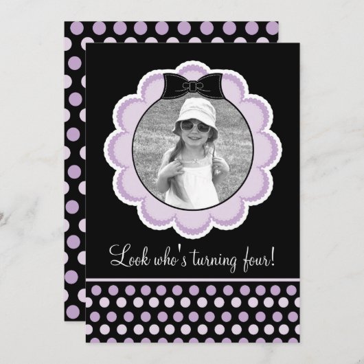  uitnodiging van de Zwarte en de Paarse Partij van (Voorkant / Achterkant)