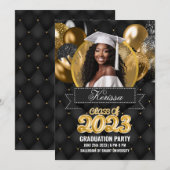 Uitnodiging van de Zwarte en Gouden GraduPartij (Voorkant / Achterkant)