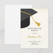 Uitnodiging van de Zwarte en Gouden GraduPartij (Voorkant / Achterkant)