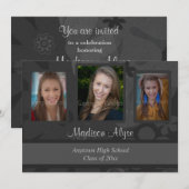 Uitnodiging van de zwarte en grijze fotograaf (Voorkant / Achterkant)